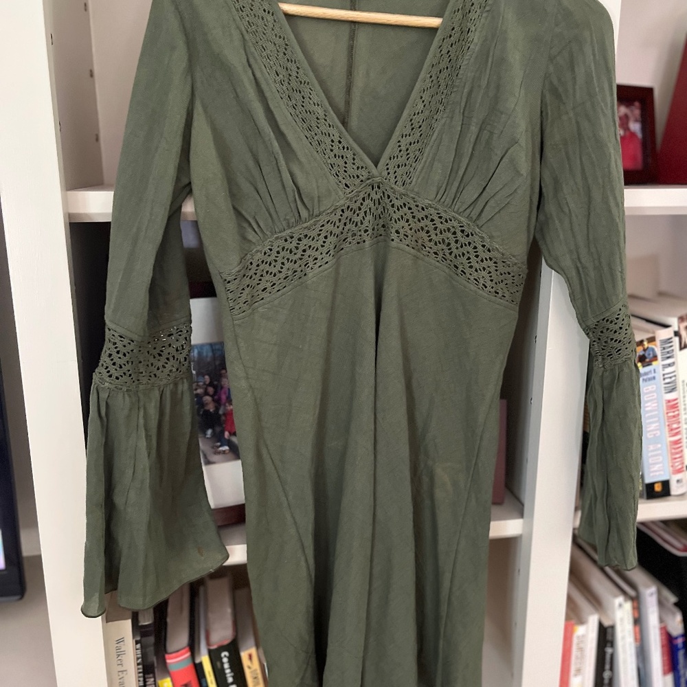 Green Long Sleeve Beach cover up